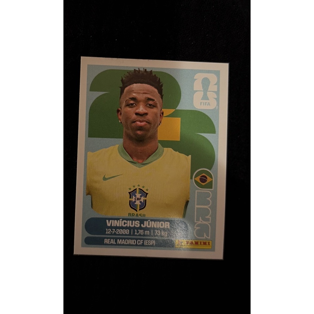 Panini FIFA World Cup 2026 Sticker BRA 14 Vinicius Junior Brazil Portrait